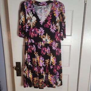 The Pioneer Woman Black Floral Midi Dress